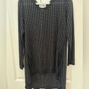 Joseph Ribkoff Black Textured Top with Embellishments